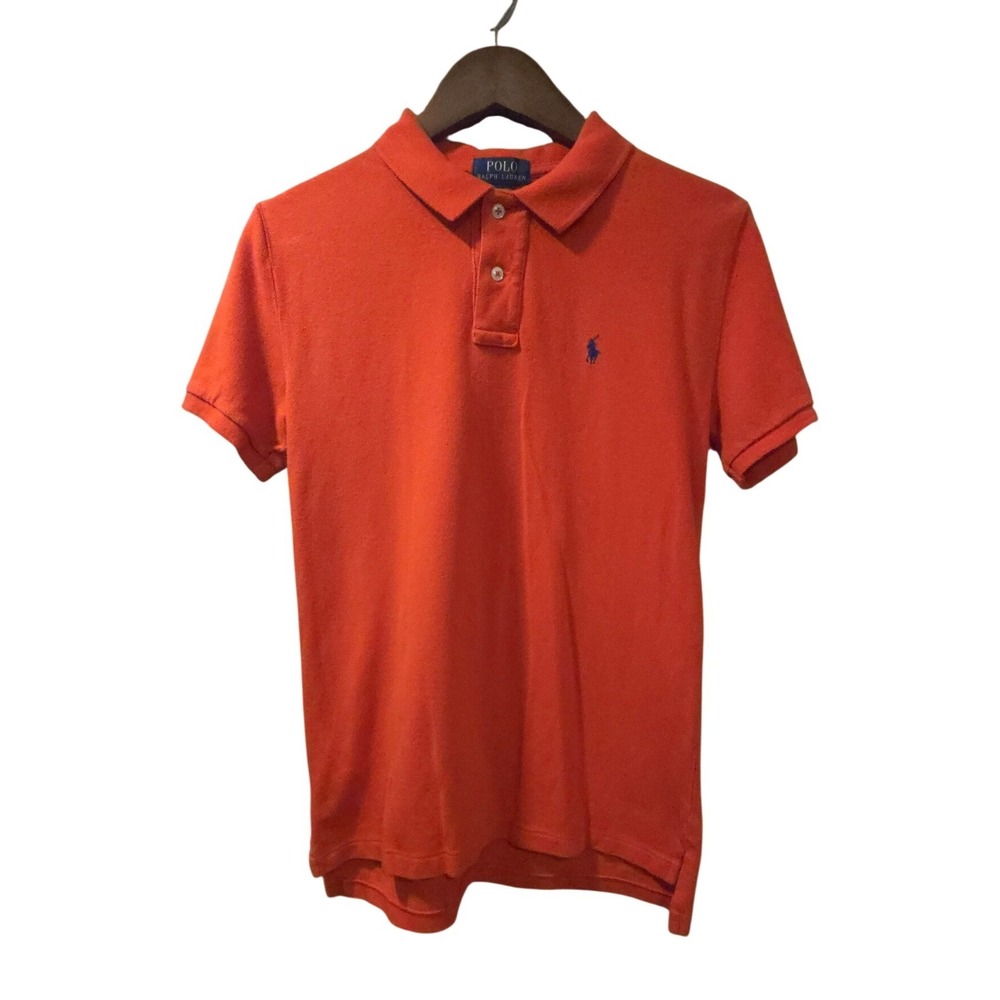 Polo Ralph Lauren Boys XL 18-20 Orange Short Sleeve Pique Polo Shirt 323512631